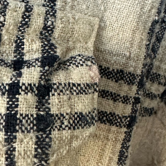 Vintage Silk Exchange Textured Silk Navy and Cream Plaid Romper - Size S - Picture 6 of 6